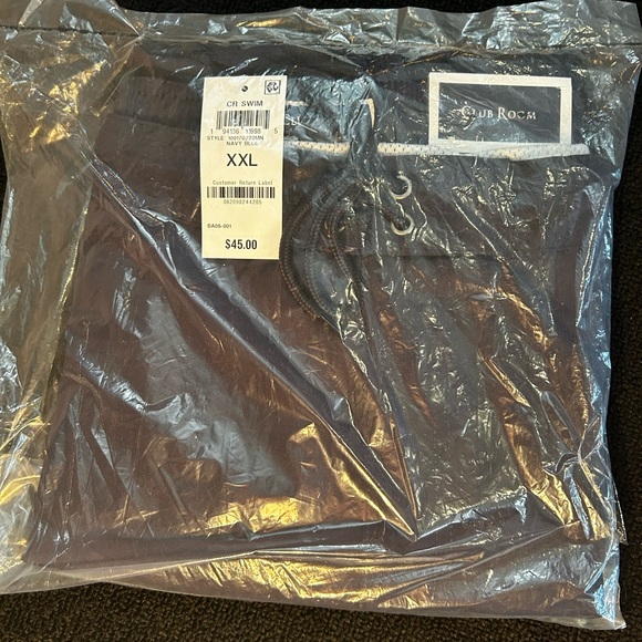 New! Club Room Navy Blue Men’s Solid Quick-Dry 7” E-Board Shorts.Size XXL - Picture 2 of 4